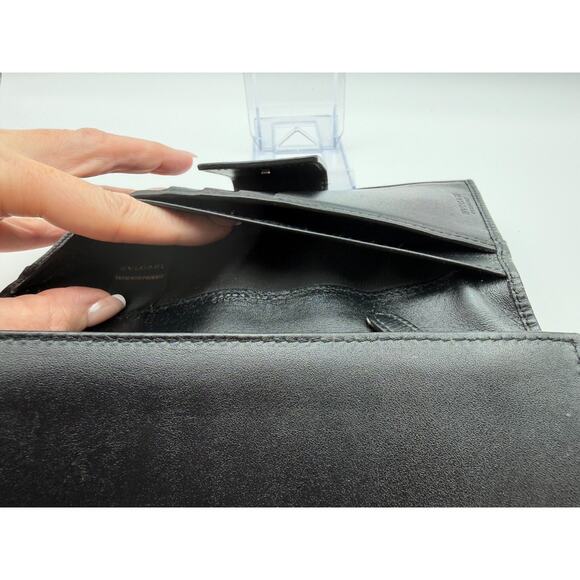 BVLGARI Weekend Long Wallet Gray Chevron Canvas Leather with Box MINT COND | COA - Picture 14 of 16